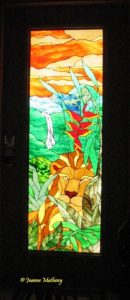 African Lion Stained Glass Single Door panel