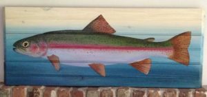 Appalachian Rainbow 3 ft on pine beadboard (Sold)