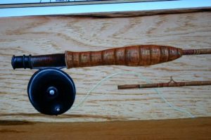 Fly Rod on Live Edge Oak Frame (Sold)