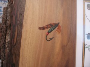 Fishing Fly on Live Edge Walnut Frame (Sold)