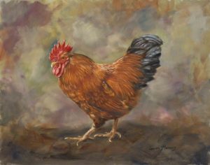 "New Hampshire Strut" Rooster  12 X 15 Oil (Prints available, Contact artist)