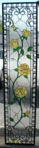 Yellow Rose Custom Beveled Stained Glass Panel Sidelite